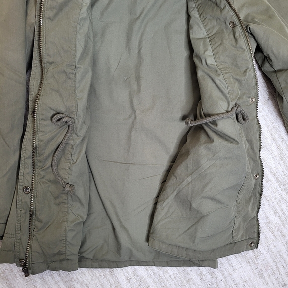 Khaki Cinched Waist Parka Jacket - Picture 9 of 11